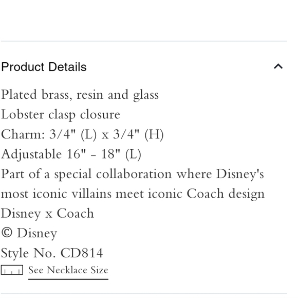 Coach Disney Villians Necklace - Picture 4 of 4